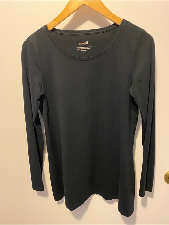 Pure Jill Tops - Pure Jill Black Long-Sleeve Scoop Neck Tee